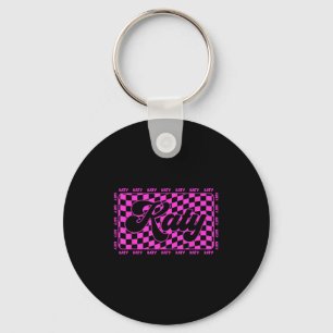 Katy Chequered I Love Katy 80's Vintage  Key Ring
