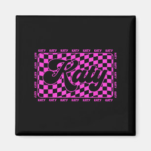 Katy Chequered I Love Katy 80's Vintage Magnet