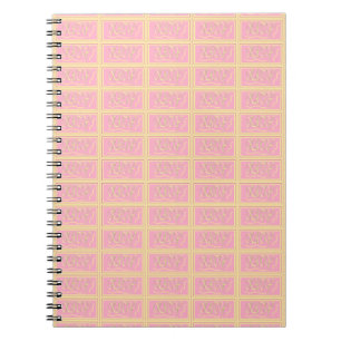 Katy design pink and smooth cream lettering notebook