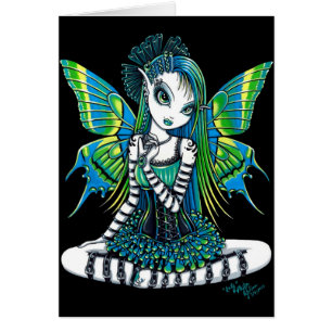 "Katy" Green Tattoo Faerie Art Card