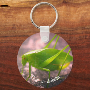 Katydid Grasshopper Nature Personalized Key Ring
