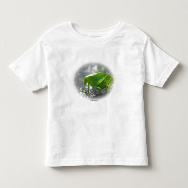 Katydid Grasshopper Nature Photo Cotton T-Shirt (Front)