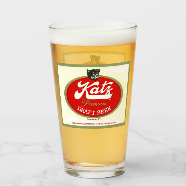 Katz Draught Beer, Drewrys, Chicago, IL Glass (Front Filled)