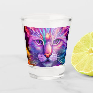Katze in Neonfarben Shot Glass