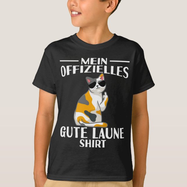 Katze Mittelfinger Mein Offizielles Gute Laune T-Shirt (Front)