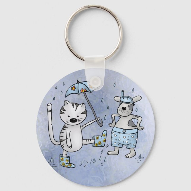 Katze und Hund Key Ring (Front)