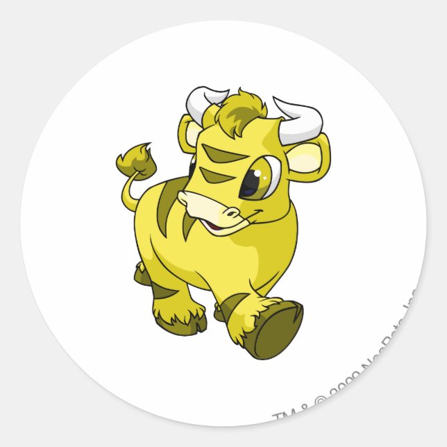 Kau Yellow Classic Round Sticker (Front)