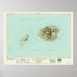Kauai--1954 Map Poster