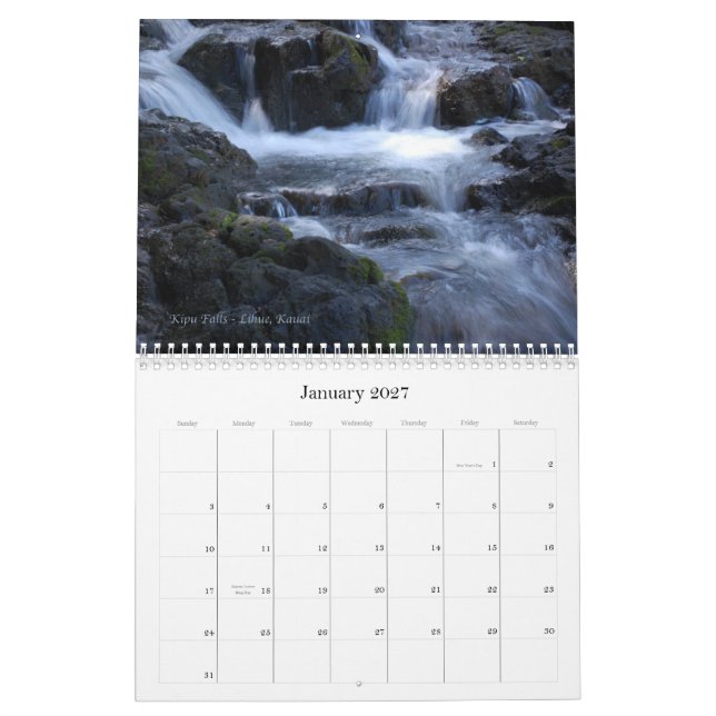 Kauai 2011 Calendar (Jan 2027)