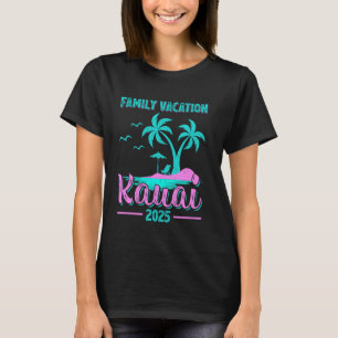 Kauai Beach Hawaii Family Vacation 2025 Palm Tree T-Shirt