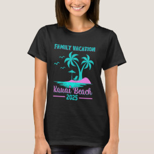 Kauai Beach Hawaii Family Vacation 2025 Palm Tree T-Shirt