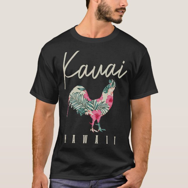 Kauai Chicken Hawaii Hibiscus Hawaiian Islands Sou T-Shirt (Front)