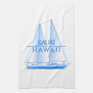 Kauai Coastal Nautical Sailing Sailor Tea Towel