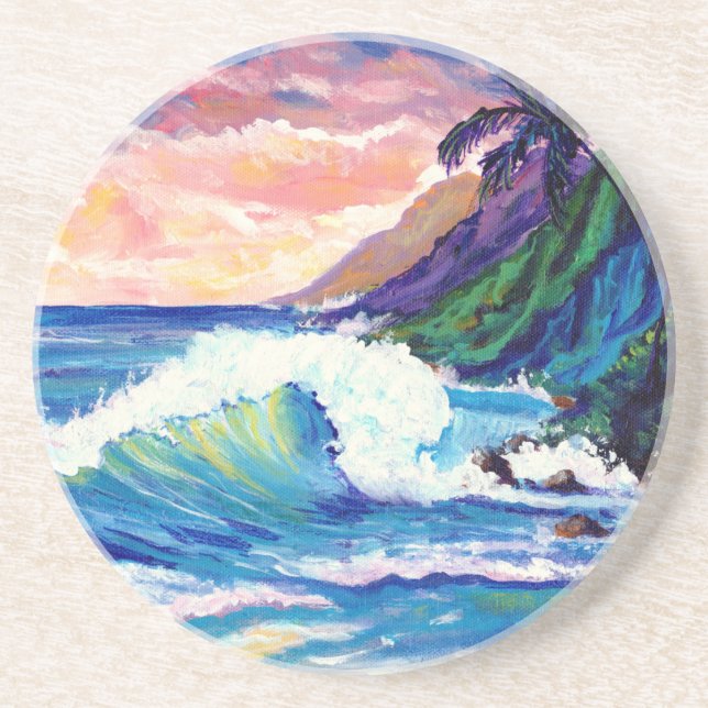 Kauai Fantasy Seascape Coaster (Front)