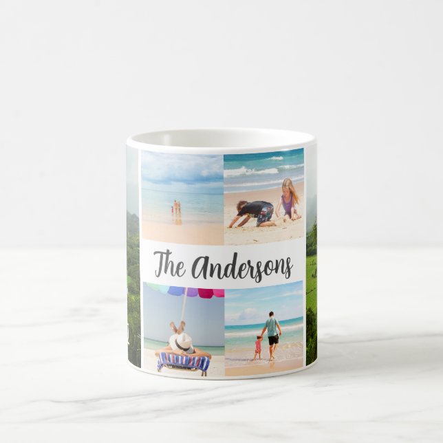 Kauai, Hawaii 4 Photo Family Name & Year Coffee Mug (Center)