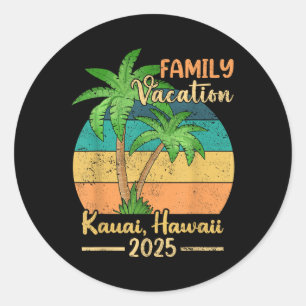 Kauai Hawaii Beach Family Vacation 2025 Summer  Classic Round Sticker