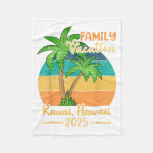 Kauai Hawaii Beach Family Vacation 2025 Summer Fleece Blanket