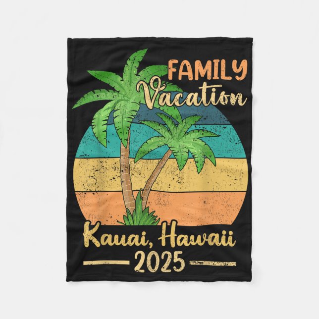 Kauai Hawaii Beach Family Vacation 2025 Summer  Fleece Blanket (Front)
