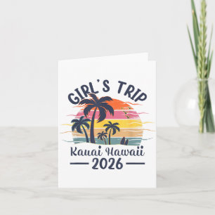 Kauai Hawaii Beach Trip Vintage Summer Vibes Card