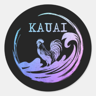 Kauai Hawaii Chicken Surf Hawaiian Souvenir Surfer Classic Round Sticker