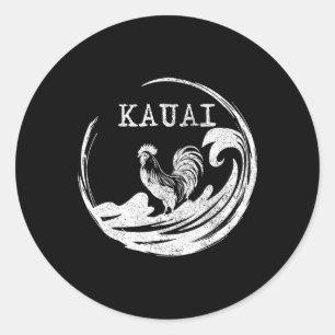 Kauai Hawaii Chicken Surf Hawaiian Souvenir Surfer Classic Round Sticker