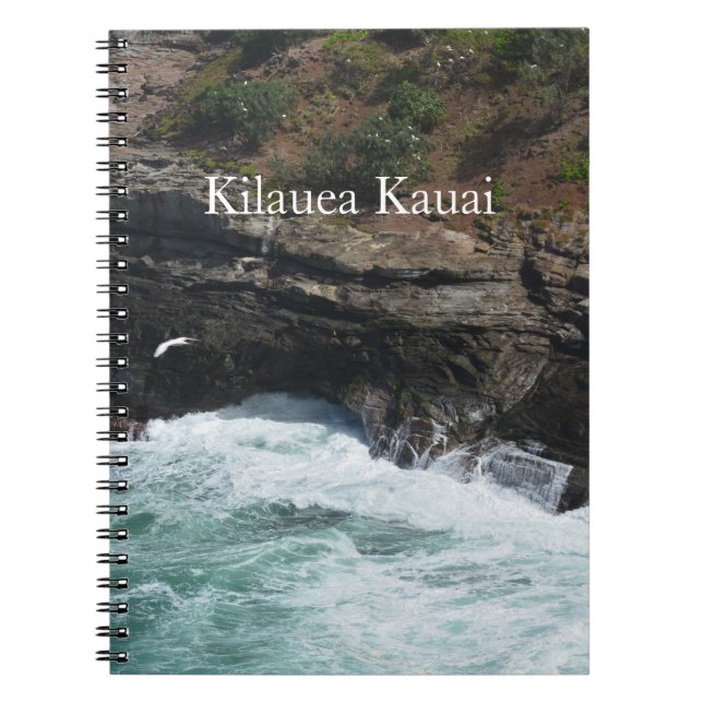 Kauai Hawaii Cliffs at Kilauea Ocean  Notebook (Front)