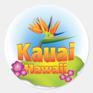 Kauai, Hawaii Desgin Classic Round Sticker