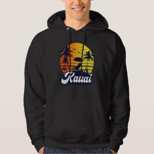 Kauai Hawaii Hawaiian Sunset Beach Retro Hoodie