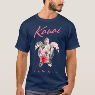 Kauai Hawaii Hibiscus Flower Sea Turtle TShirt 2