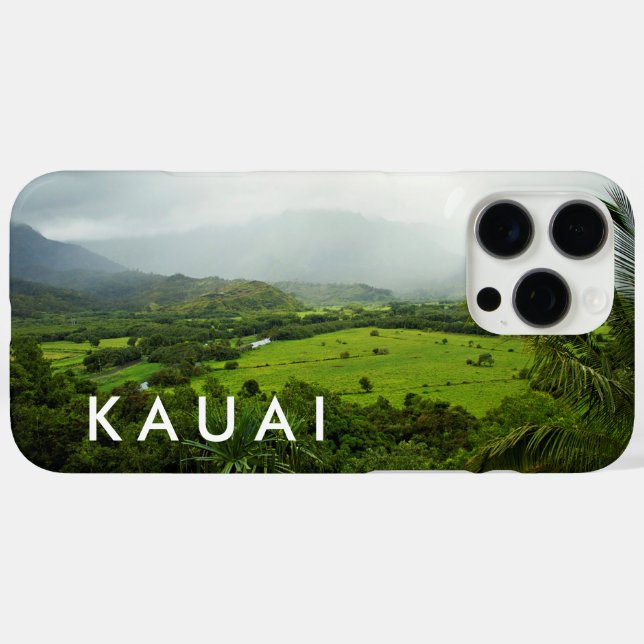 Kauai, Hawaii Hills Landscape Scene w/ text Case-Mate iPhone Case (Back (Horizontal))