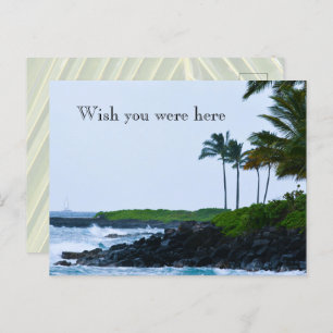 Kauai Hawaii Koloa Ocean Palm Trees Postcard