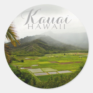 Kauai, Hawaii Landscape Scene Classic Round Sticker