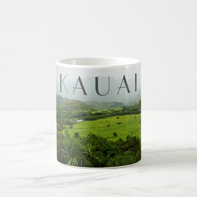 Kauai, Hawaii Landscape Scene w/ Text Coffee Mug (Center)