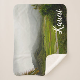 Kauai Hawaii Lush Landscape Sherpa Blanket