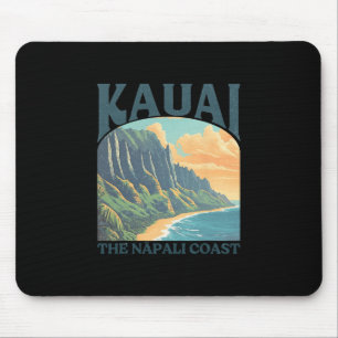 Kauai Hawaii Na Pali Coast Vintage Beach Mouse Pad