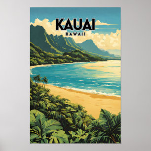 Kauai Hawaii Nostalgic Travel Poster