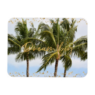 Kauai Hawaii Palm Trees Gold Dream    Magnet