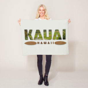 Kauai Hawaii Photo Text • Home Decor Fleece Blanket