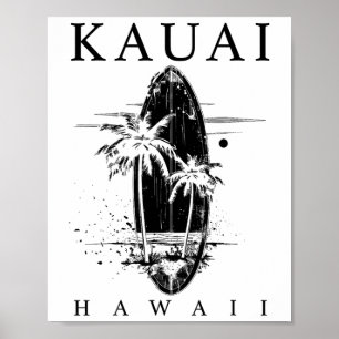 Kauai Hawaii Surf Vintage Surf Surfer  Poster