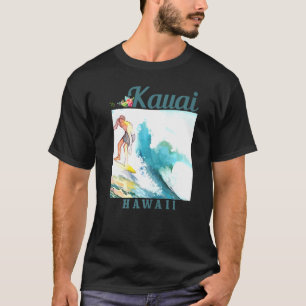 Kauai Hawaii Surfing Hawaiian Surf Vintage Surfer T-Shirt
