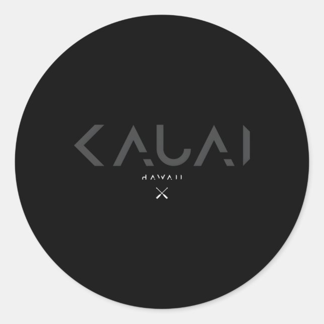 Kauai Hawaii Tonal Type Classic Round Sticker (Front)