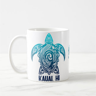 Kauai Hawaii Tribal Sea Turtle Hawaiian Surfer Scu Coffee Mug