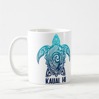 Kauai Hawaii Tribal Sea Turtle Hawaiian Surfer Scu Coffee Mug