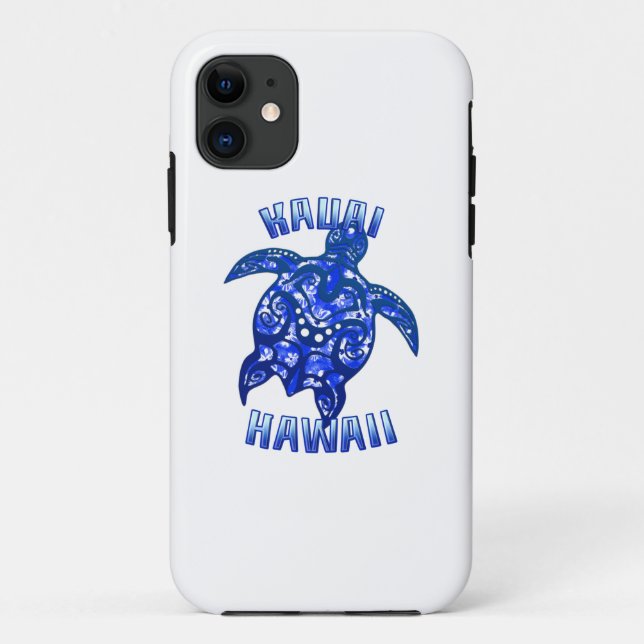 Kauai Hawaii Vacation Tribal Turtle Case-Mate iPhone Case (Back)