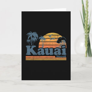 Kauai Hawaii Vintage Beach Summer Surfing 70s Retr Card