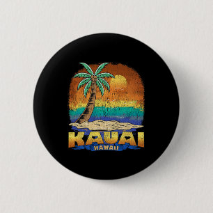 Kauai Hawaii Vintage Distressed Souvenir 6 Cm Round Badge