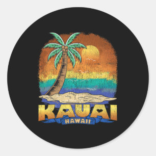 Kauai Hawaii Vintage Distressed Souvenir Classic Round Sticker