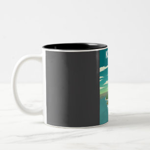 Kauai Hawaii Vintage Minimal Retro Travel Poster Two-Tone Coffee Mug