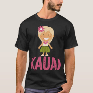 Kauai Hawaii Vintage Retro Skyline Tropical Girl T T-Shirt