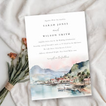 Kauai Hawaii Watercolor Landscape Wedding